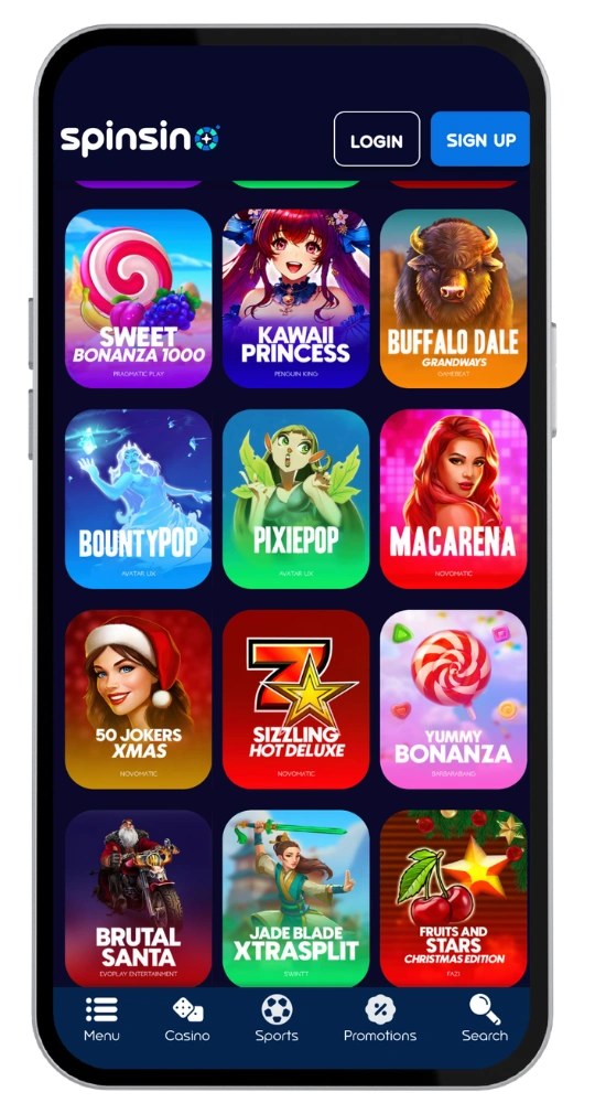 Spinsino login